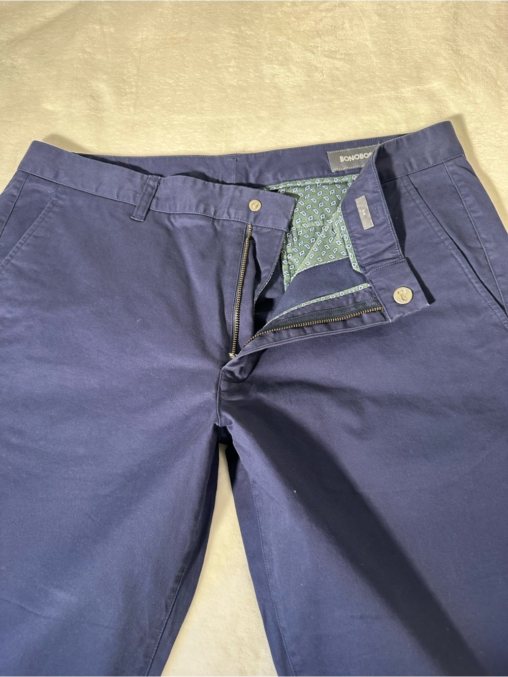 Bonobos Men's Navy Stretch Chino Pants - slim Fit size 38